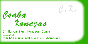 csaba konczos business card